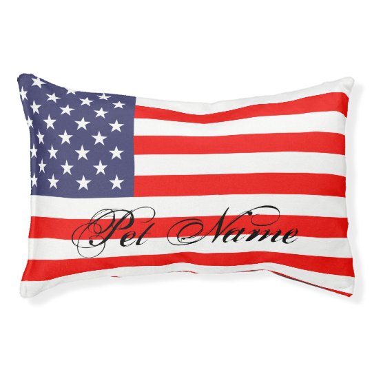 Personalized Dog Bed With Patriotic American Flag Zazzle Personalized Dog Bed With Patriotic American Flag