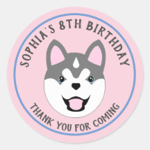 Personalized Dog Birthday Party Stickers