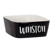 Personalized Dog Bowl With Custom Name 'Winston' (Black Bowl)