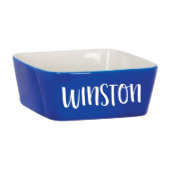 Personalized Dog Bowl With Custom Name 'Winston' (Blue Bowl)