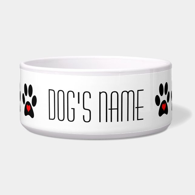 Personalized Dog Bowls - Paw Prints (Front)