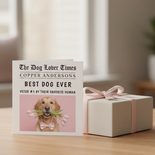 Personalized Dog Card | Best Dog Ever Newspaper  (Creator Uploaded)