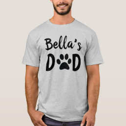 Personalized Dog Cat Dad With Pet Name Father Gift T-Shirt