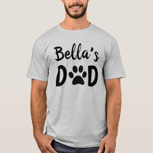 Personalized Dog Cat Dad With Pet Name Father Gift T_Shirt