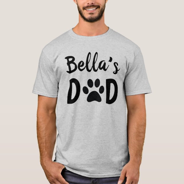 Personalized Dog Cat Dad With Pet Name Father Gift T-Shirt (Front)