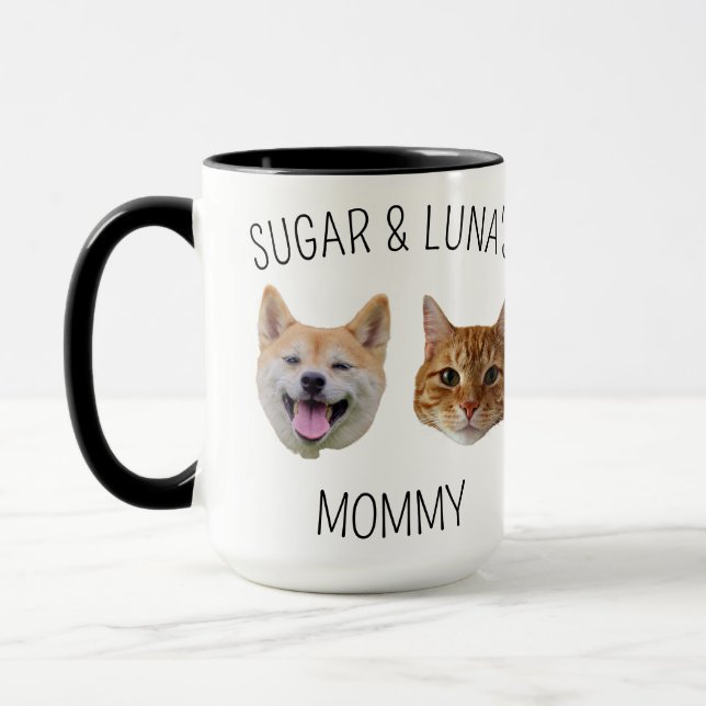 Personalized Dog Cat Face Mug, Mug gift for Mom (Left)