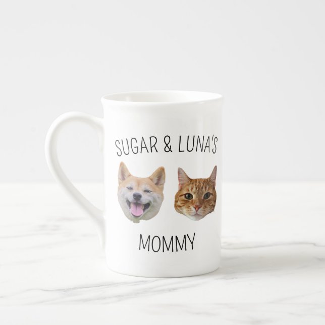 Personalized Dog Cat Face Mug, Mug gift for Mom (Left)