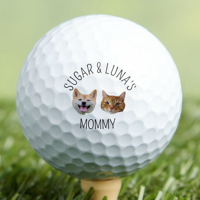 Personalized Dog Cat Face Photo, Cute Gift for Dad Golf Balls (Creator Uploaded)