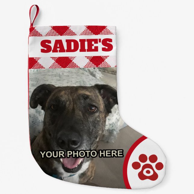 Personalized Dog, Cat, or Pet Lover Small Christmas Stocking (Front)