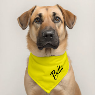 Personalized Dog Cat Pet Name Script Baby Yellow Bandana Collar