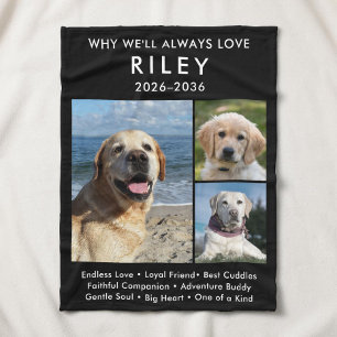 Personalized Dog Cat Pet Photo Memorial Fleece Blanket