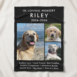 Personalized Dog Cat Pet Photo Memorial Fleece Blanket