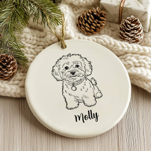 Personalized Dog Christmas Ceramic Ornament