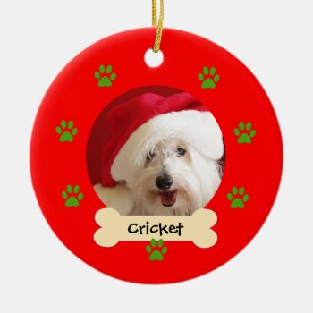 Personalized Dog Christmas Ornament - 1 Side by ornamentsbyhenis at Zazzle