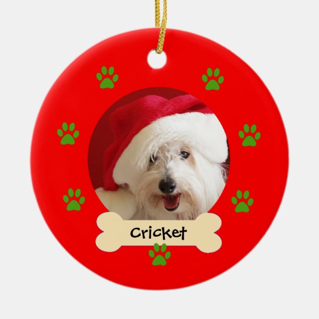 Personalized Dog Christmas Ornament - 1 side (Front)