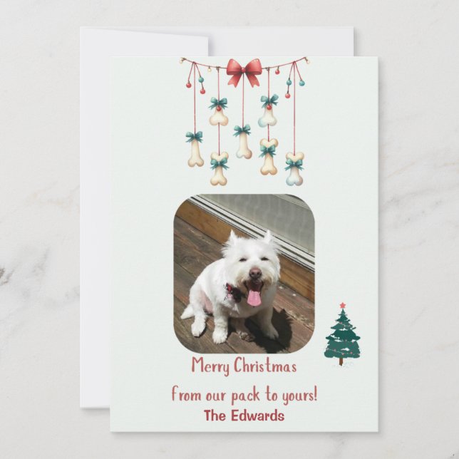 Personalized Dog Christmas Photo Card (Front)