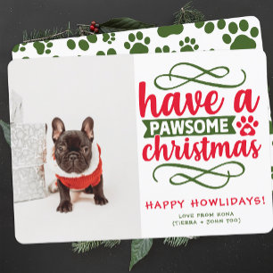 Personalized Dog Christmas Photo Custom Picture Holiday Card