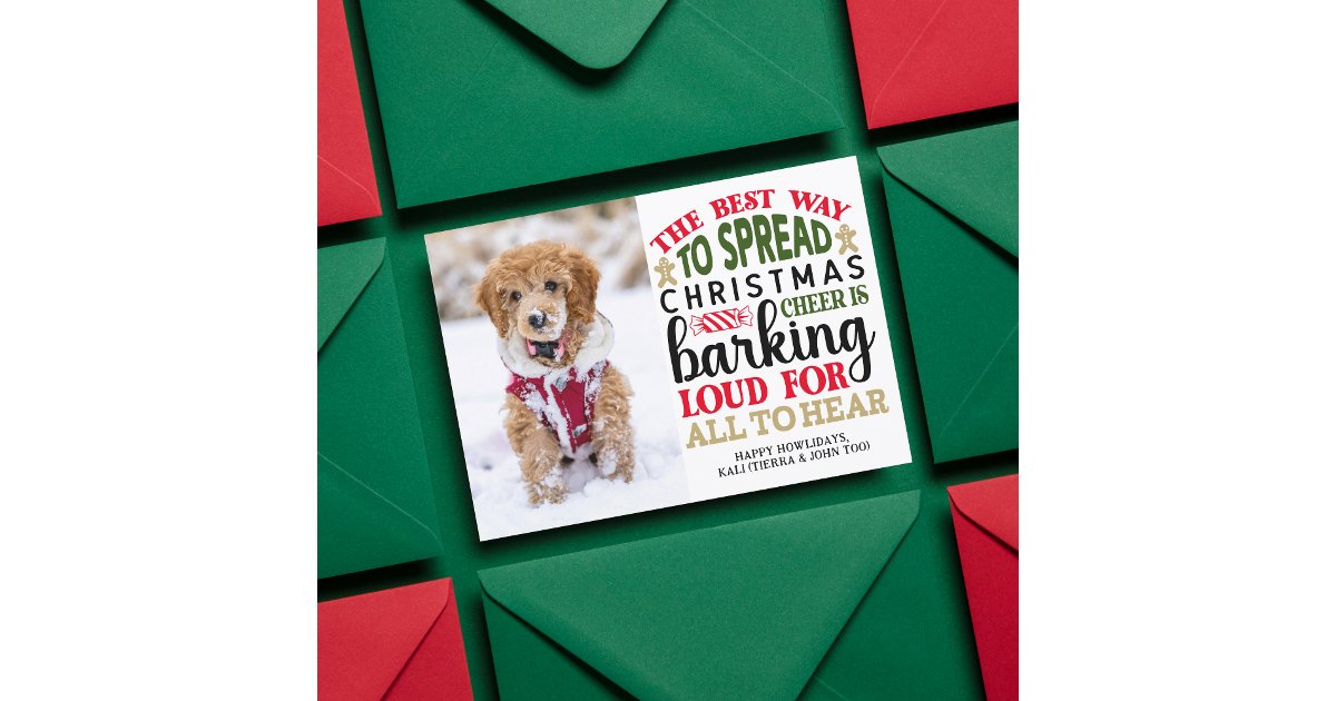 Personalized Dog Christmas Picture Custom Photo Holiday Card | Zazzle