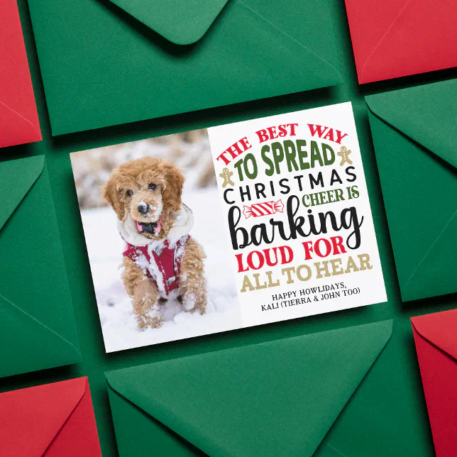 Personalized Dog Christmas Picture Custom Photo Holiday Card | Zazzle