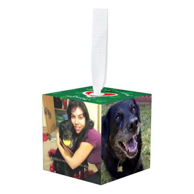 Personalized Dog Christmas Tree Ornaments Photo (Front Angled)
