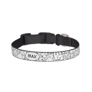Personalized Dog Collar with Dog Doodle Design