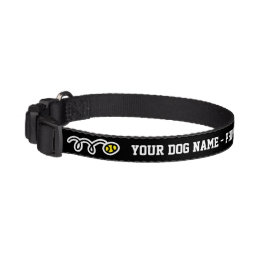 Personalized dog collar with yellow tennis ball