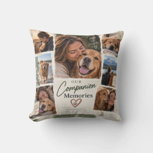 Personalized Dog Companion Memories Photo Collage Throw Pillow
