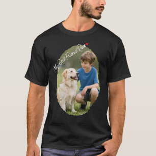  Personalized Dog Dad Best Friend Photo Black  T-Shirt