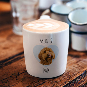 Personalized Dog Dad   Custom Pet Photo Heart  Espresso Cup
