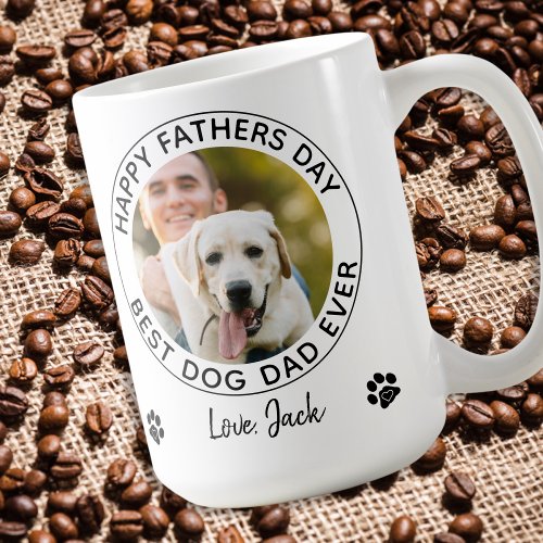 Personalized Dog Dad Fathers Day Pet Photo Coffee Mug