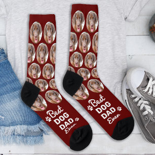 Personalized DOG DAD Fun Cool Pet Photo Collage Socks