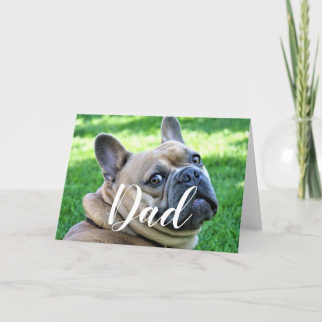Personalized Dog Dad Funny Photo Happy Fathers Day Card (Front)