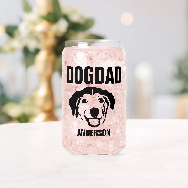 Personalized Dog Dad Name Can Glass (Insitu (Wedding))
