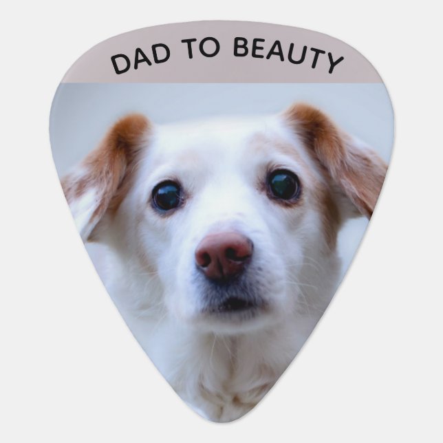 Personalized Dog Dad  Pet Photo Guitar Pick (Front)