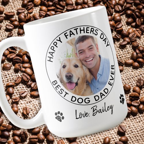 Personalized Dog Dad Pet Photo Happy Fathers Day Coffee Mug
