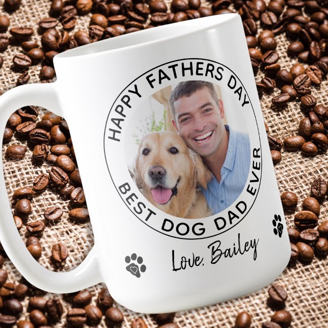 Personalized Dog Dad Pet Photo Happy Father's Day Coffee Mug (Creator Uploaded)