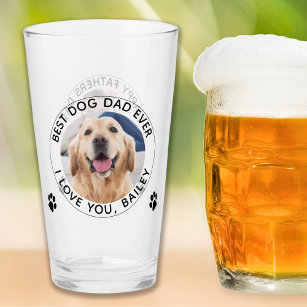 Personalized Dog Dad Pet Photo Happy Father's Day  Glass