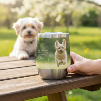 Personalized Dog Dad Photo Father’s Day Gift Thermal Wine Tumbler