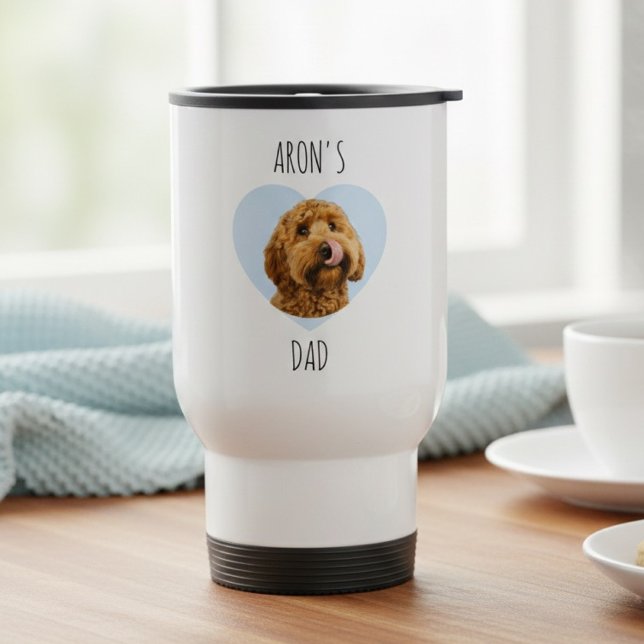Personalized Dog Dad Travel | Custom Pet Photo Travel Mug (Creator Uploaded)