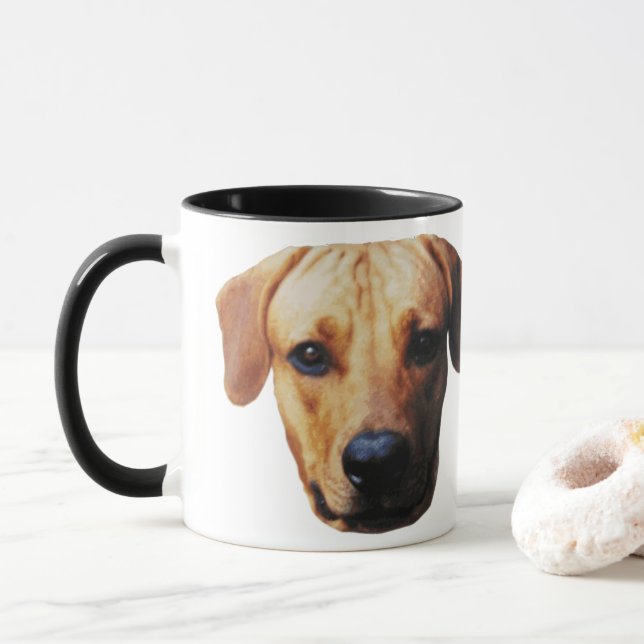 Personalized Dog Face Coffee Mug (With Donut)