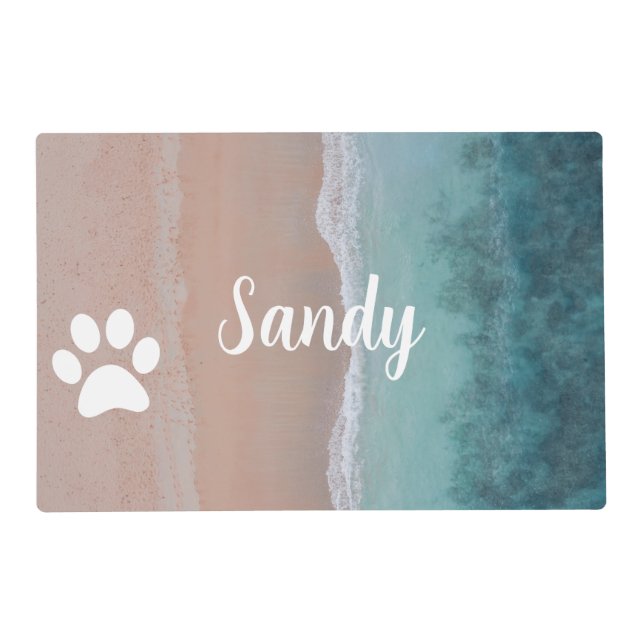 Personalized Dog Food and Water Mat (Front)