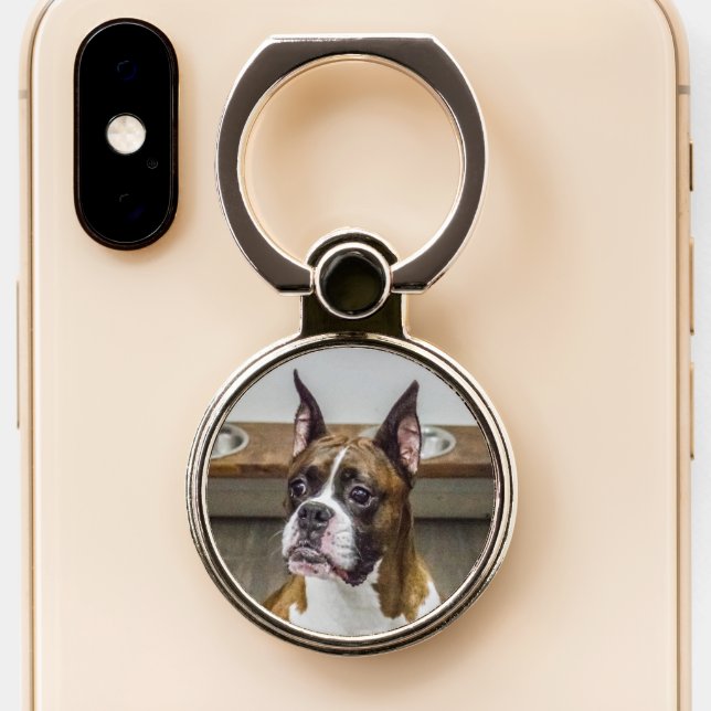 Personalized Dog Gifts - Custom Boxer Dog Pictures Phone Ring Stand (Close Up)