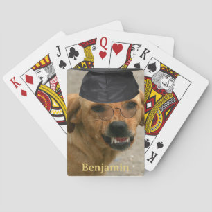 Personalized Dog Graduating Playing Cards