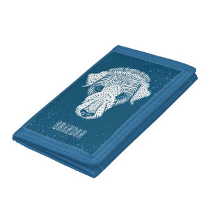 PERSONALIZED DOG HEAD TRIFOLD WALLET