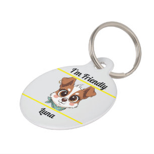 Personalized Dog ID Tag – Cute Cartoon Pet Tag