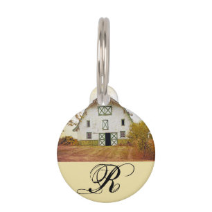 Personalized Dog ID Tag Sunset Barn Country Rustic