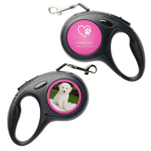 Personalized Dog Leash Pink 'sniff, pull, repeat'