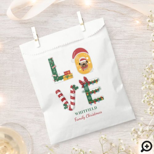 Personalized Dog LOVE Family Christmas Holiday Favor Bag