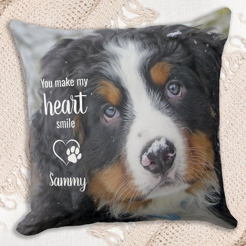 Personalized Dog Lover 2 Pet Photo Throw Pillow