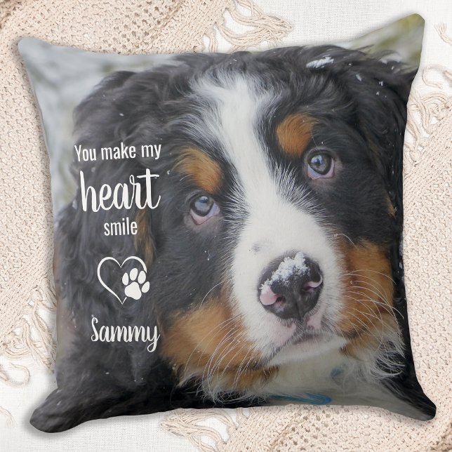 Personalized Dog Lover 2 Pet Photo Throw Pillow (Creator Uploaded)
